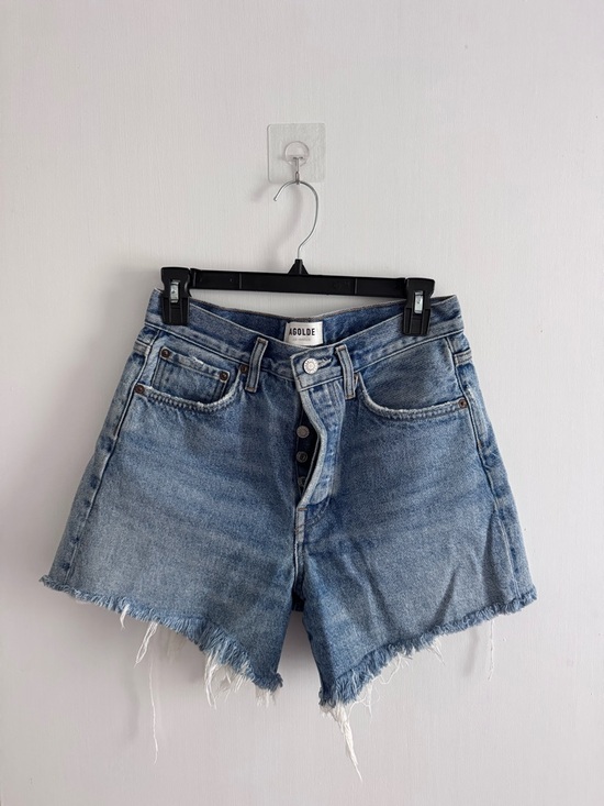 Agolde Pants - Agolde Light Blue High-Rise Cutoff Denim Shorts
